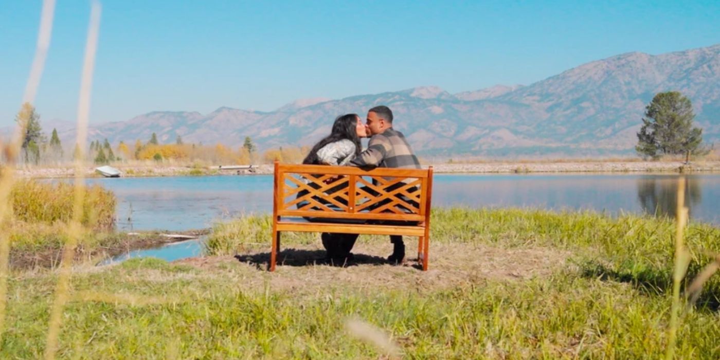 Litia and Grant kissing in &lsquo;The Bachelor&rsquo; Season 29, Episode 6.