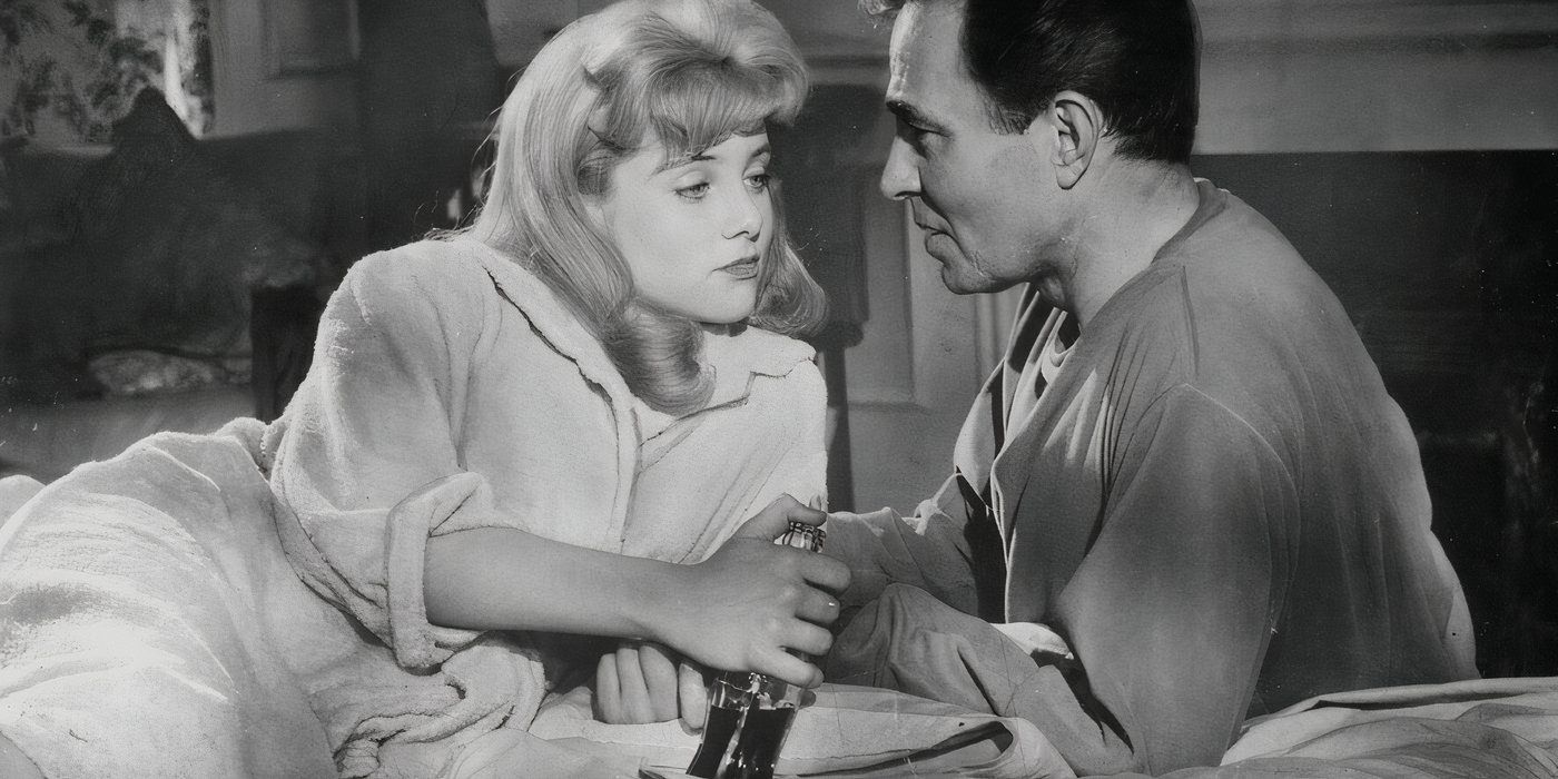 James Mason and Sue Lyon as Lolita and Humbert converse closely in a scene from Stanley Kubrick&rsquo;s Lolita.