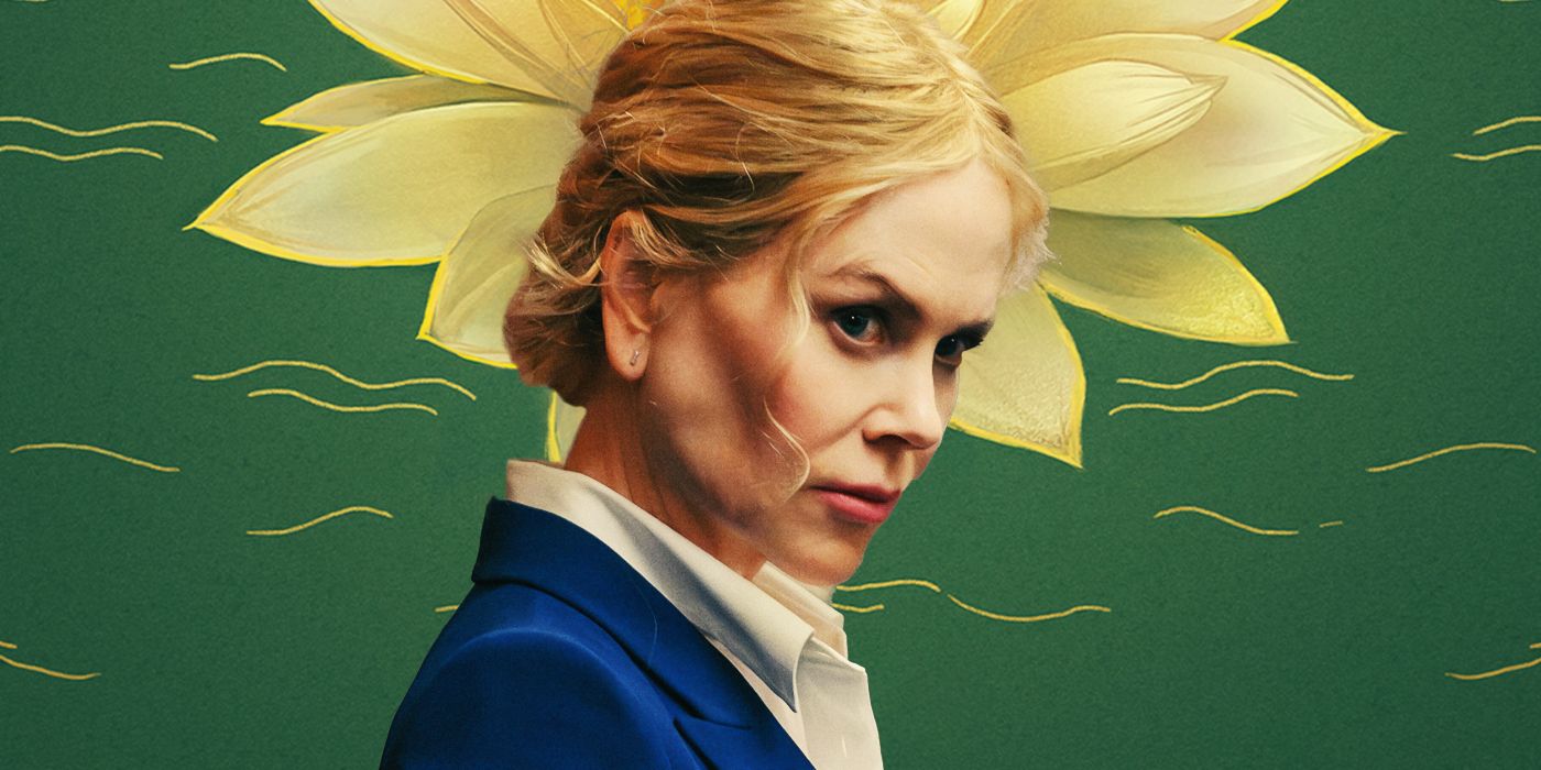 Custom image of Nicole Kidman in front The White Lotus poster
