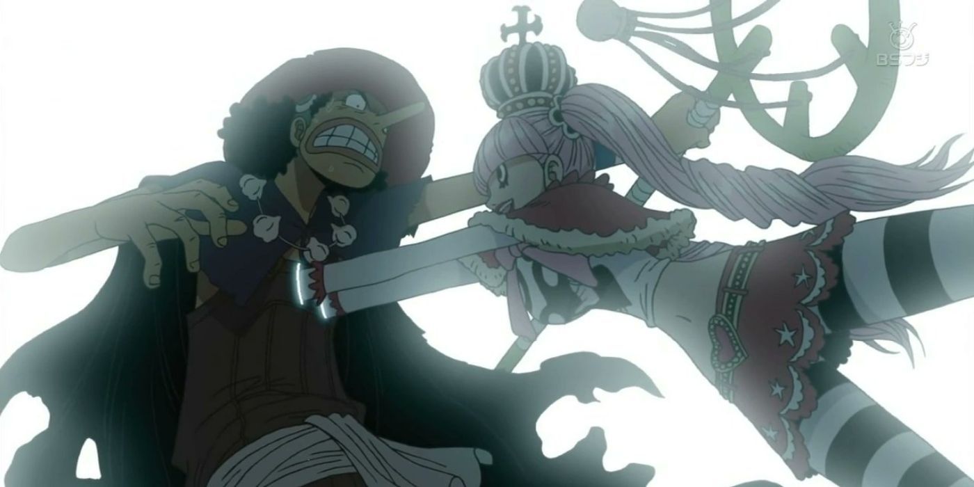 Perona sticking her hands into Usopp&rsquo;s heart in One Piece