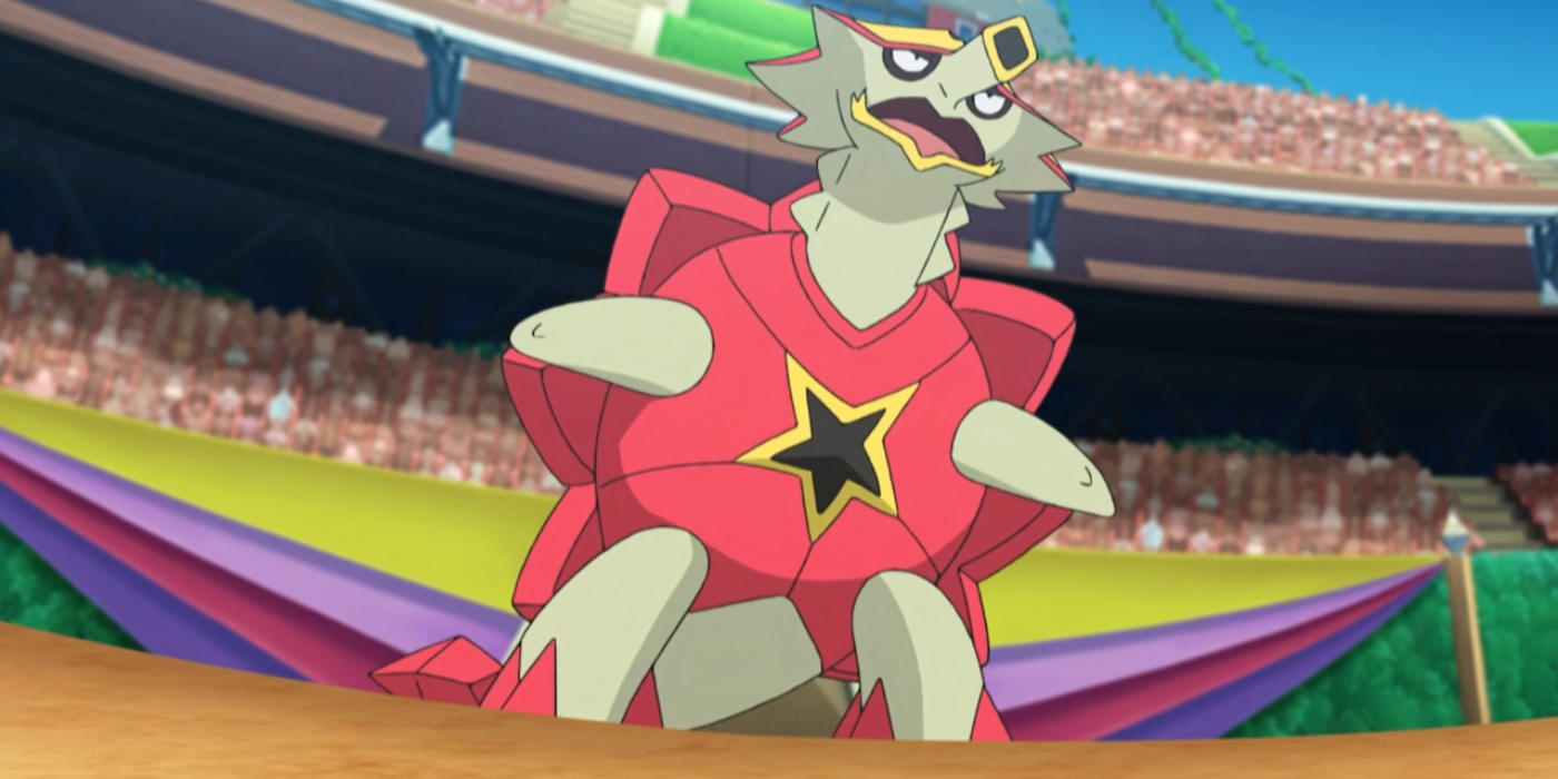 Turtonator stands in an arena