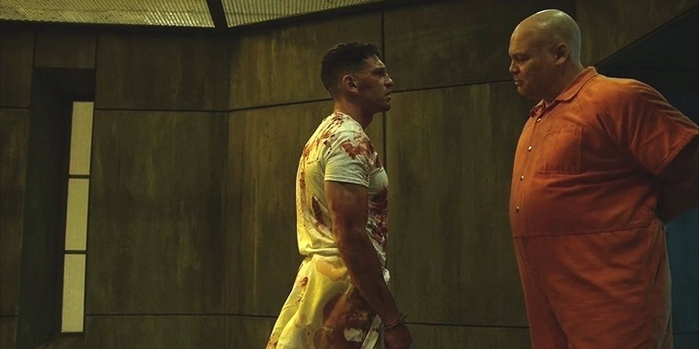 Punisher and Wilson Fisk (Kingpin) confronting each other in prison in &lsquo;Daredevil&rsquo; Season 2.