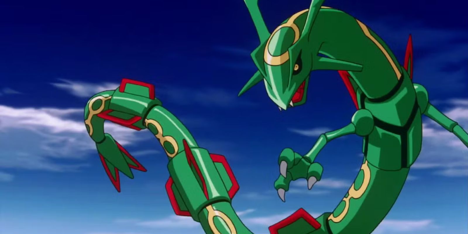Rayquaza in the sky in Pokemon