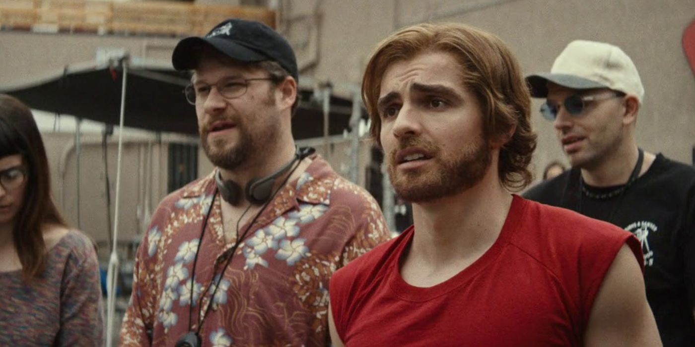 Seth Rogen and Dave Franco looking worried in The Disaster Artist.