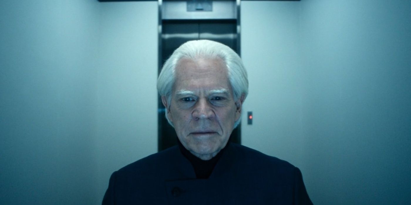 Jame Eagan (Michael Siberry) stares at a computer screen in Severance