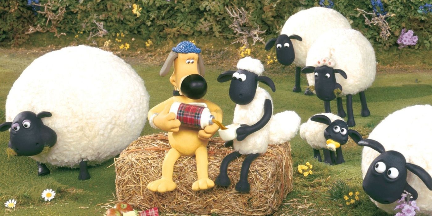 Sheep and a dog in the &lsquo;Shaun the Sheep&rsquo; show