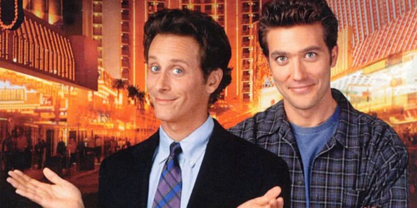 Steven Weber as Evan Maxwell and Craig Bierko as Richie Maxwell standing side by side in a custom image for "Sour Grapes