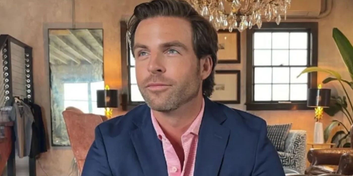 Jarrett &ldquo;JT&rdquo; Thomas sits in a nice house smiling slightly and looking past the camera in Southern Charm.