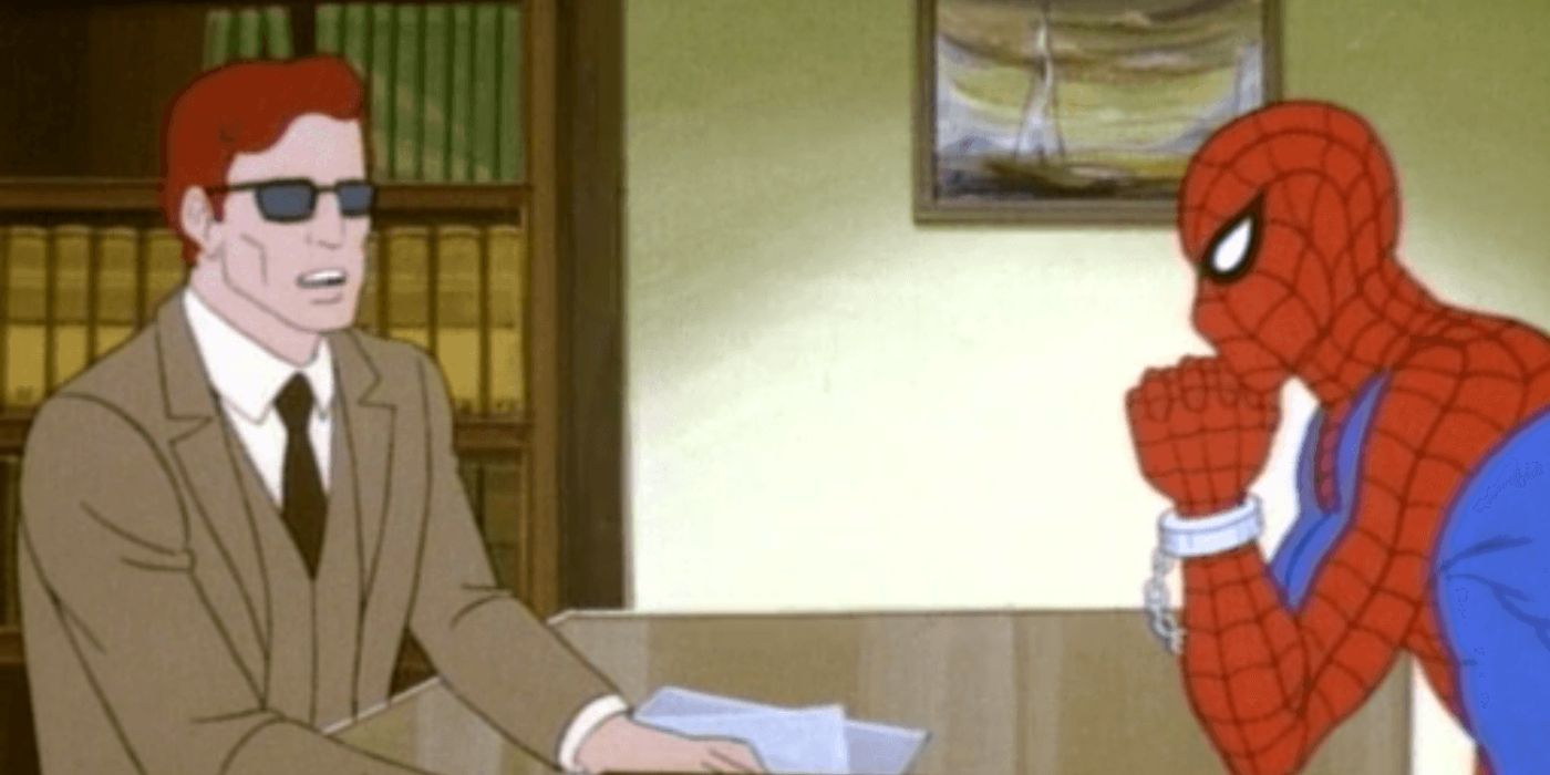 Spider-Man in handcuffs in front of Matt Murdock in Spider-Man and His Amazing Friends
