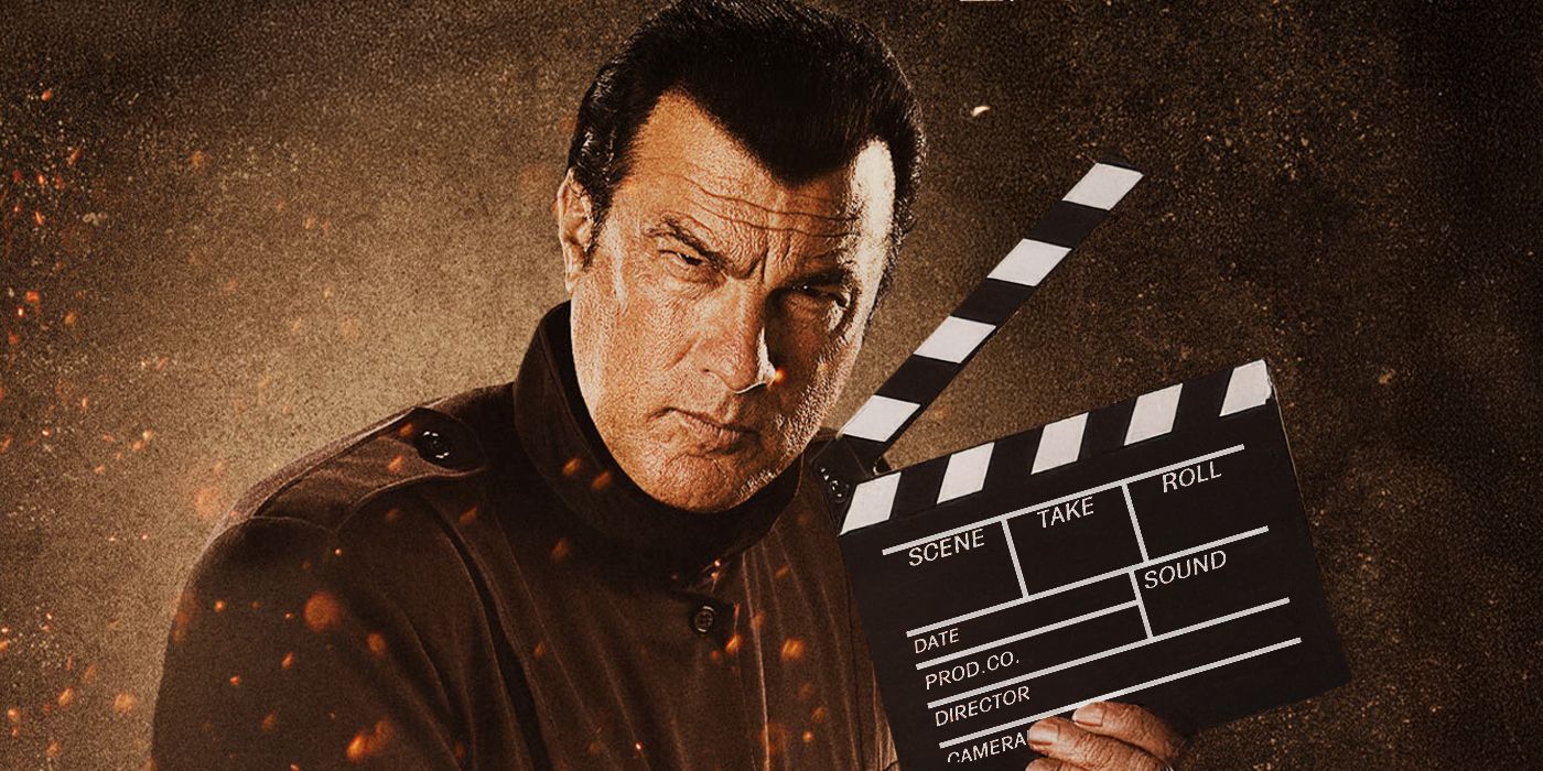 Custom image of Steven Seagal holding a clapper board