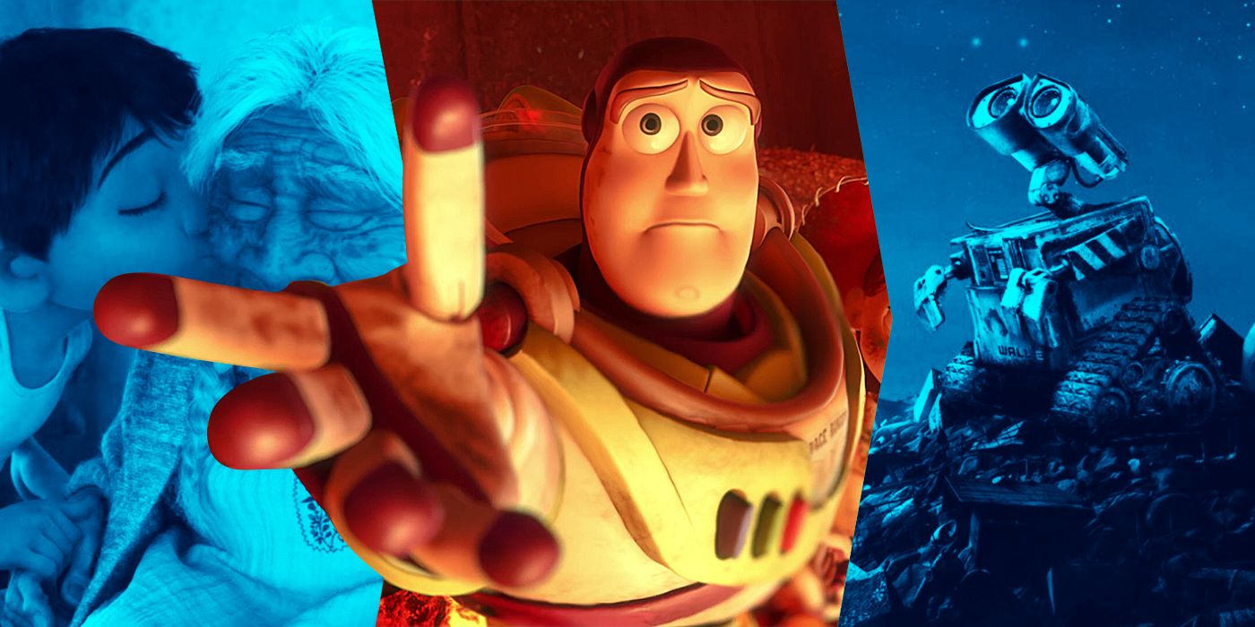 Stills from Coco, Toy Story 3, and Wall-E