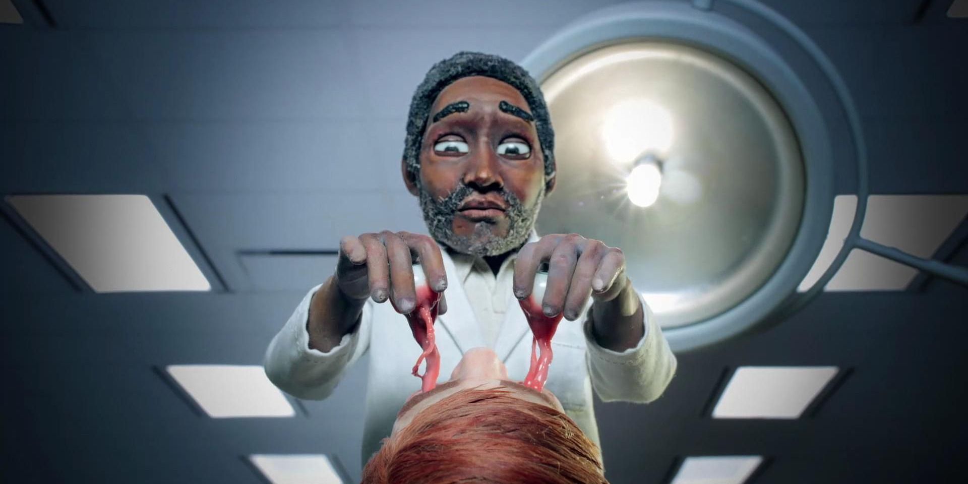 Stop motion doctor pulling a patient&rsquo;s eyes out in &lsquo;The Shivering Truth&rsquo;