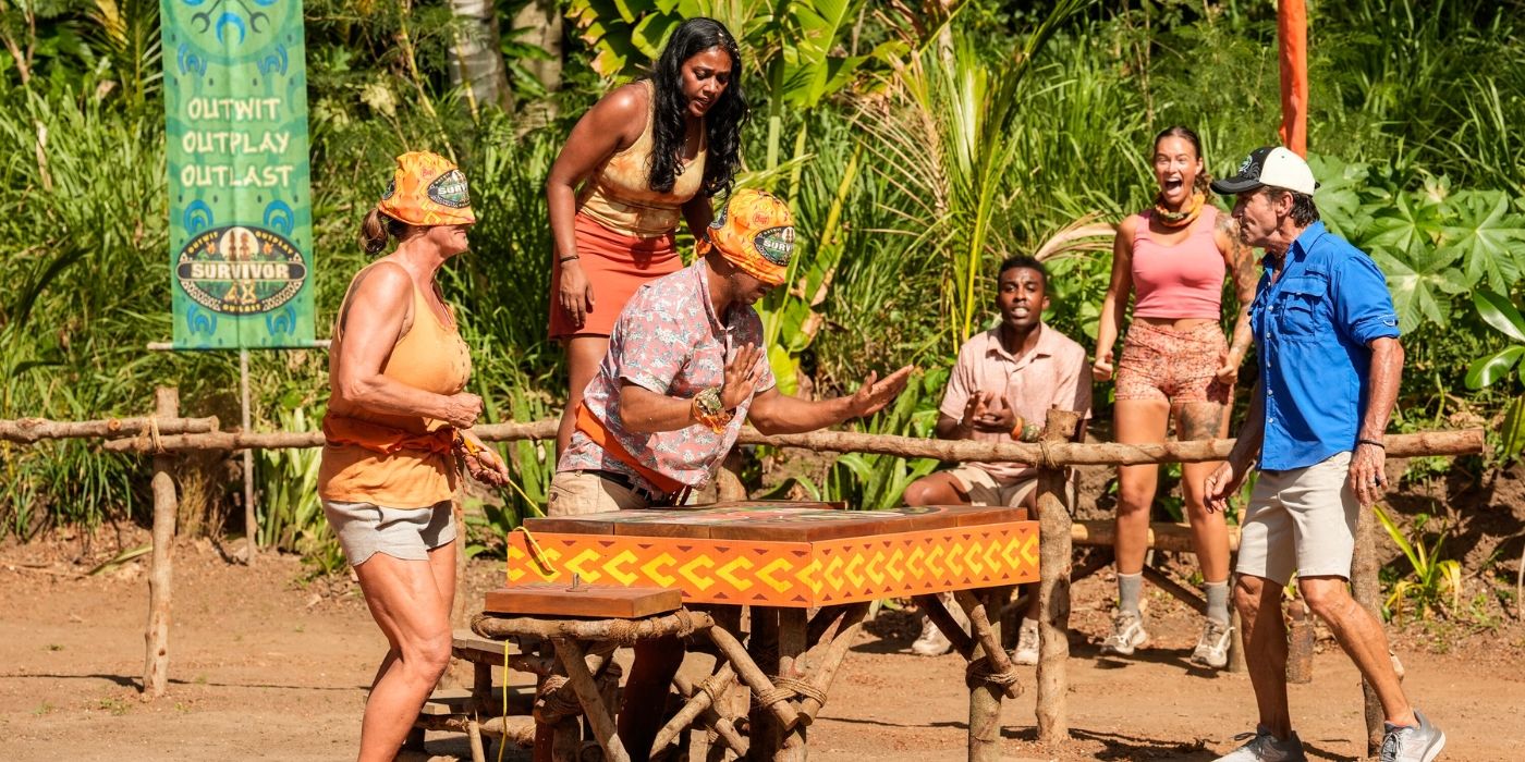 The Civa Tribe during the slide puzzle Immunity Challenge on 'Survivor 48.'
