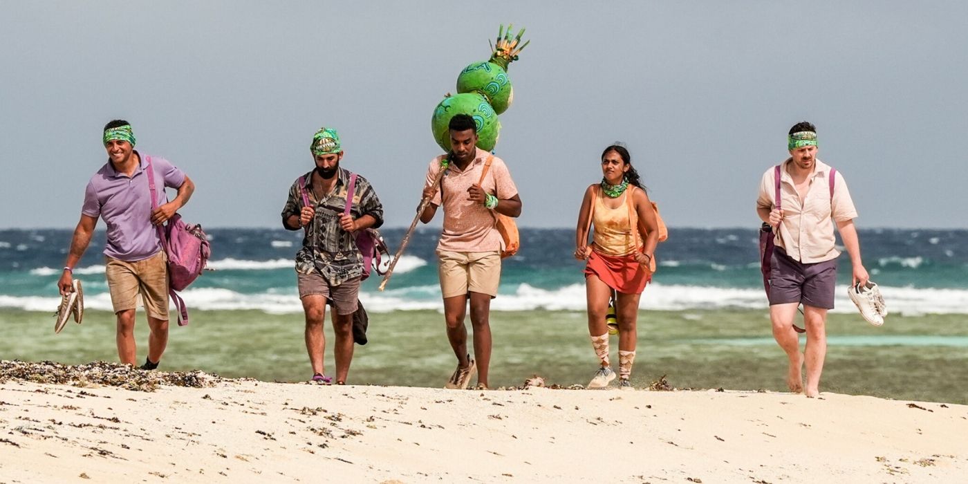 The new Vula Tribe walks on the beach on &lsquo;Survivor 48.'