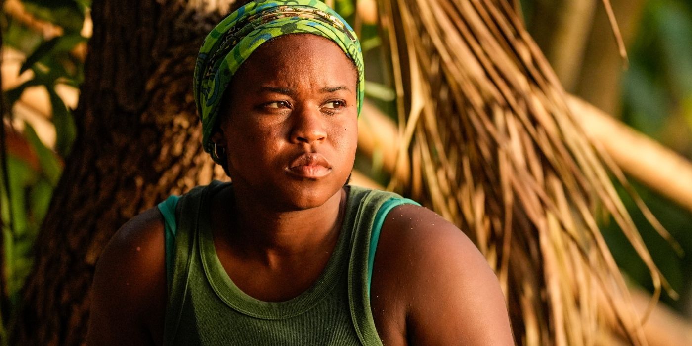 Sai looks out in the twilight on 'Survivor 48.'