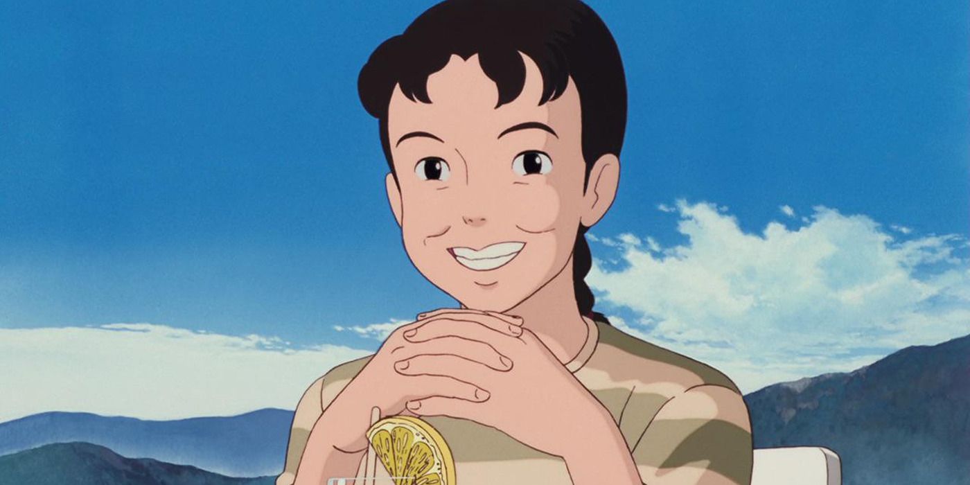 Taeko with a lemonade in &lsquo;Only Yesterday&rsquo;