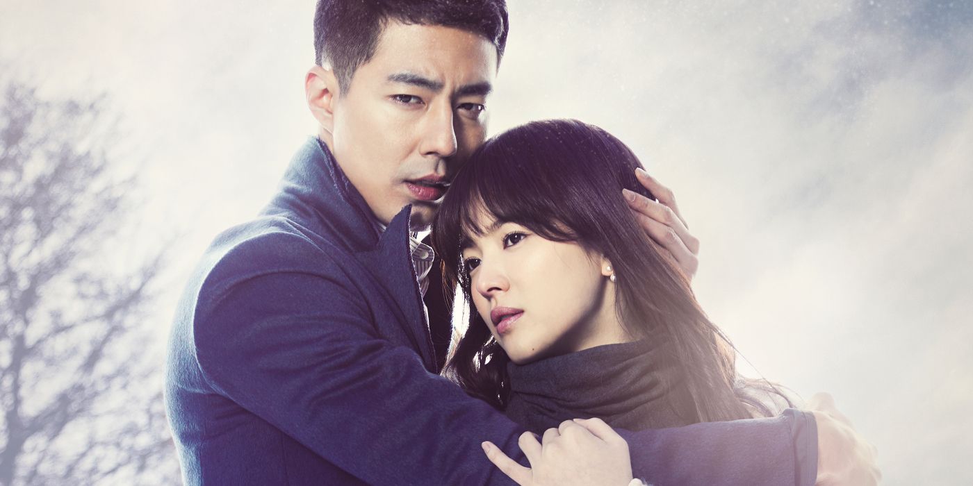 Oh Soo (Zo In-sung) embracing Oh Young (Song Hye-kyo) in That Winter, the Wind Blows.
