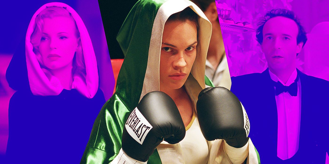 Blended image showing characters from LA Confidential, Million Dollar Baby, and Life is Beautiful