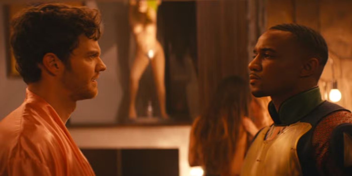 Jack Quaid and Jessie T. Usher have a face-to-face conversation in The Boys Season 4, Episode 4.