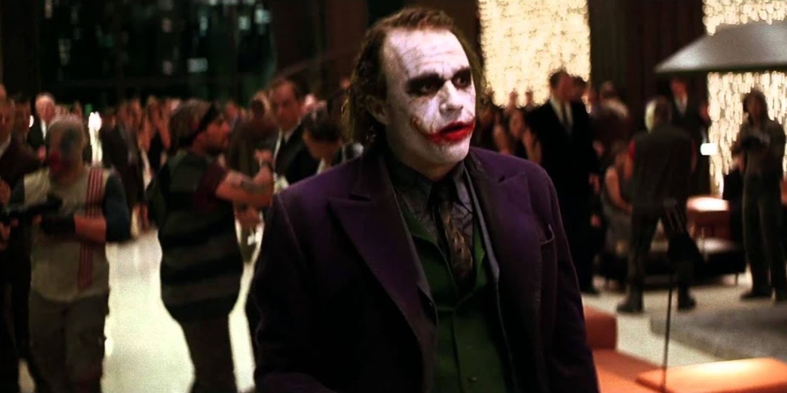 Joker at a party in The Dark Knight