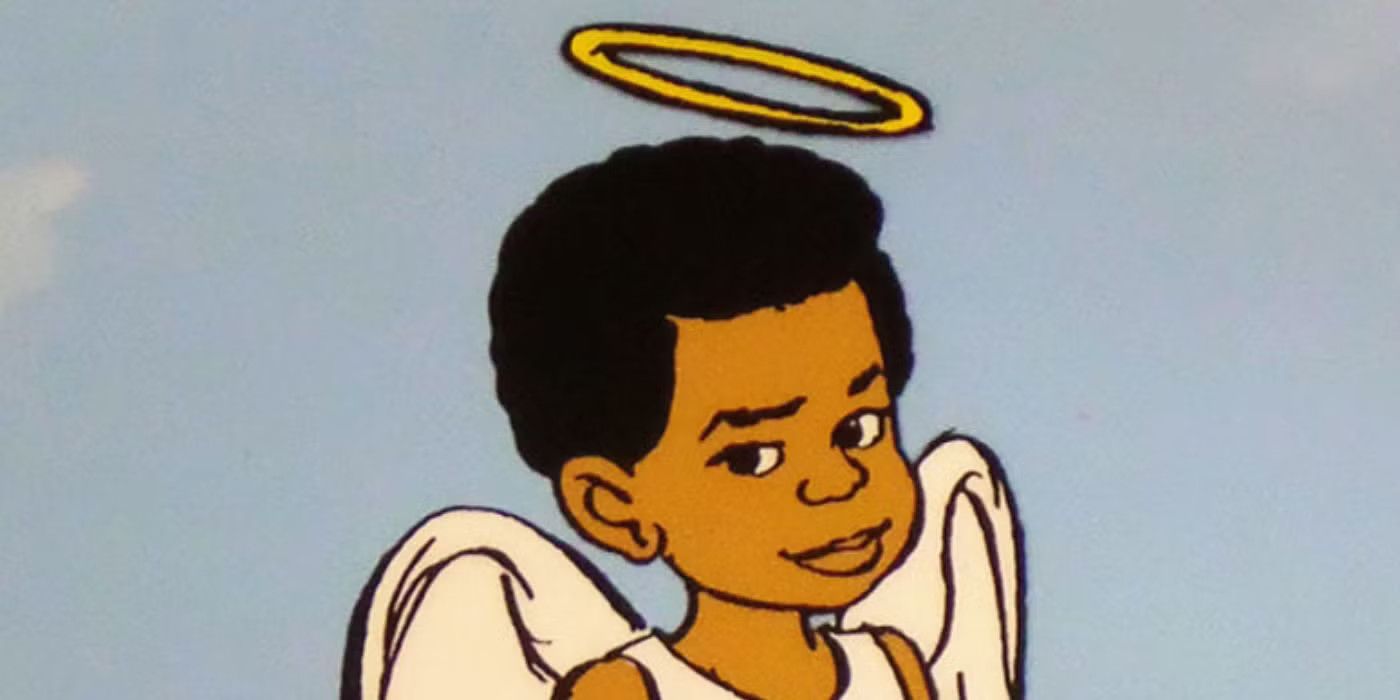 Gary Coleman in animated form wears an angel outfit in The Gary Coleman Show.