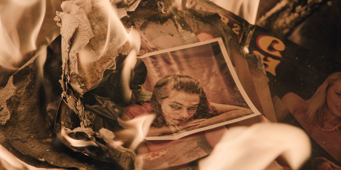 A picture of Anneke on fire in The Hunt