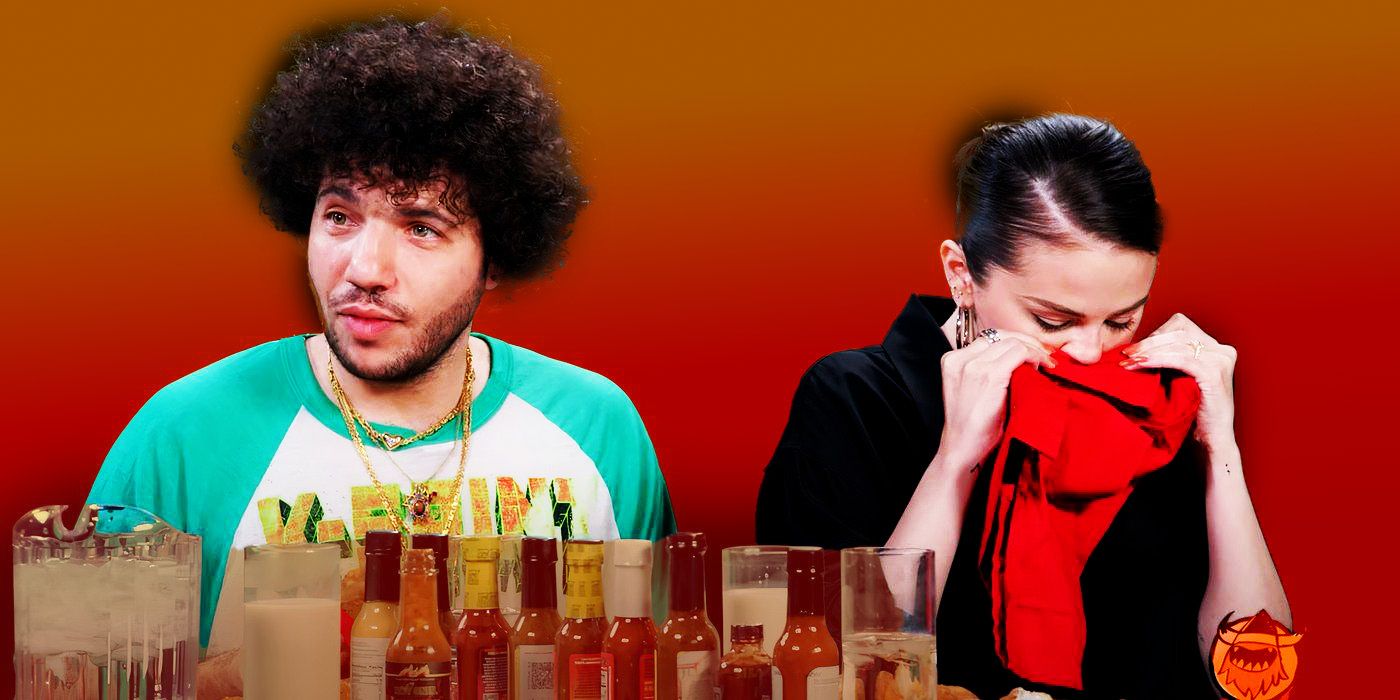 The Internet's Most Talked About Couple Selena Gomez & Benny Blanco Tackle 'Hot Ones' Together
