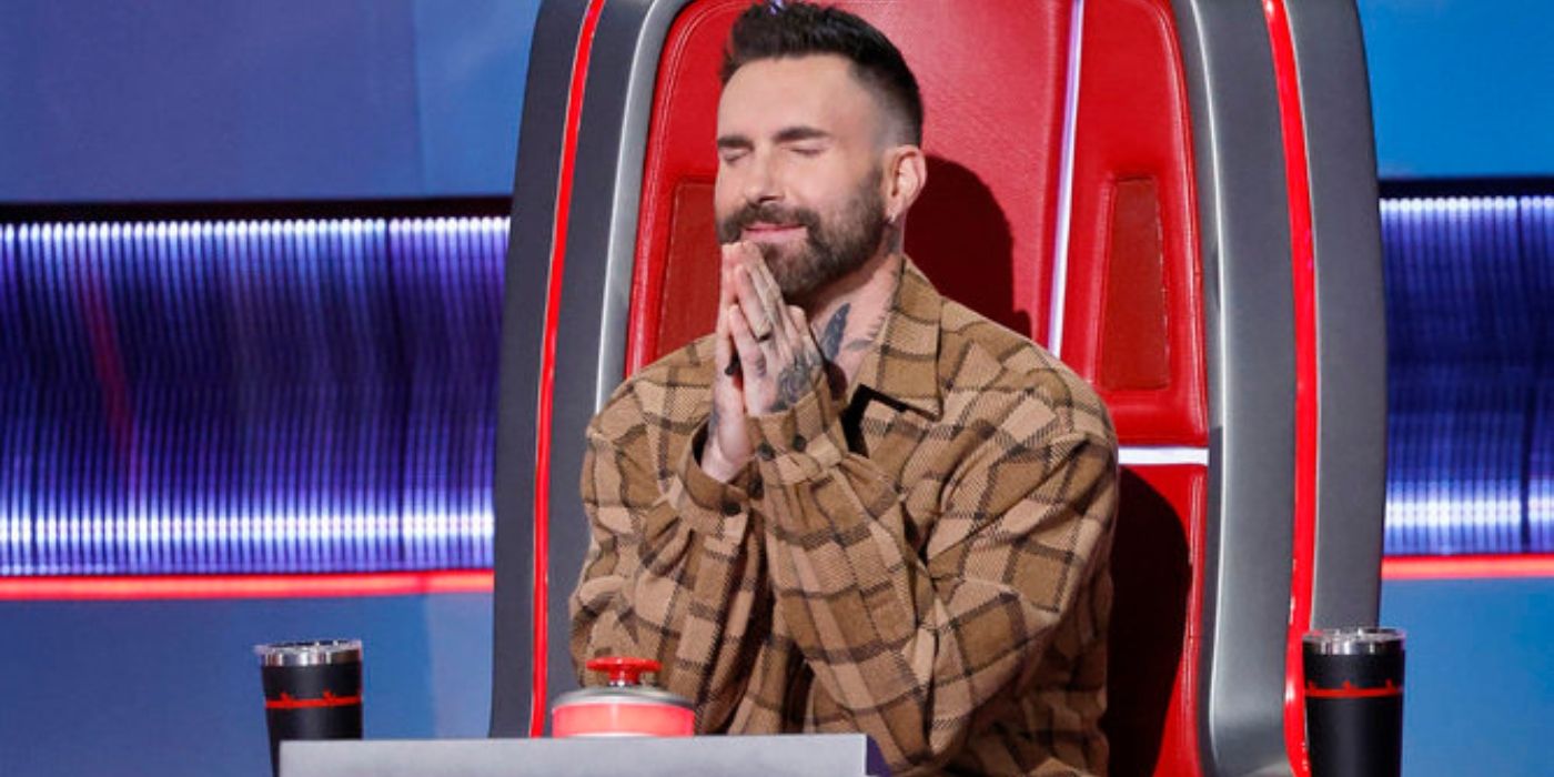 Adam Levine prays during the Knockouts of &lsquo;The Voice&rsquo; Season 27.