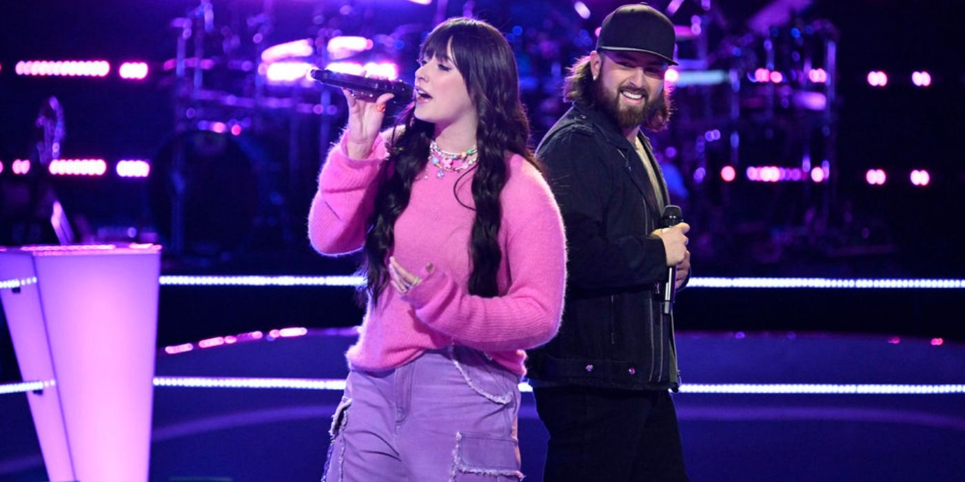 Braxton Garza and Jadyn Cree during the Battles of 'The Voice' Season 27.