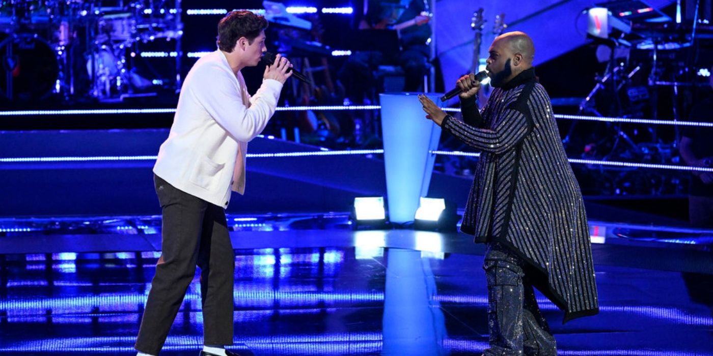 Britton Moore and Darius J during the Battles on 'The Voice' Season 27.