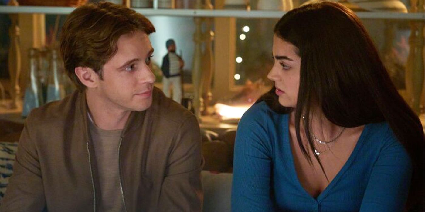 Teen Elliot smiling at Alice on a couch in The Way Home Season 3