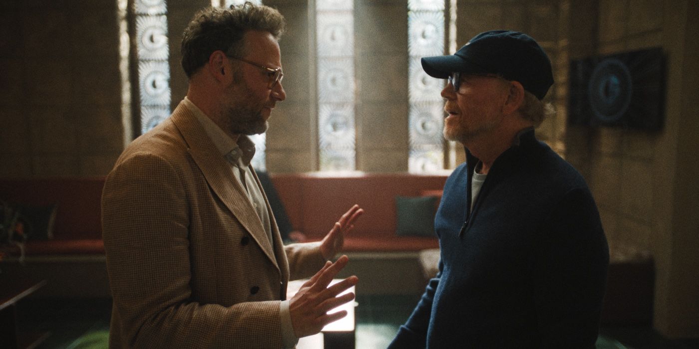 Seth Rogen and Ron Howard in The Studio