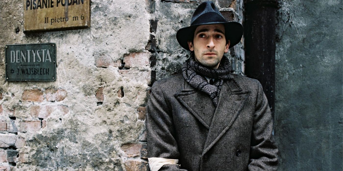 Adrien Brody as a Holocaust survivor in The Pianist