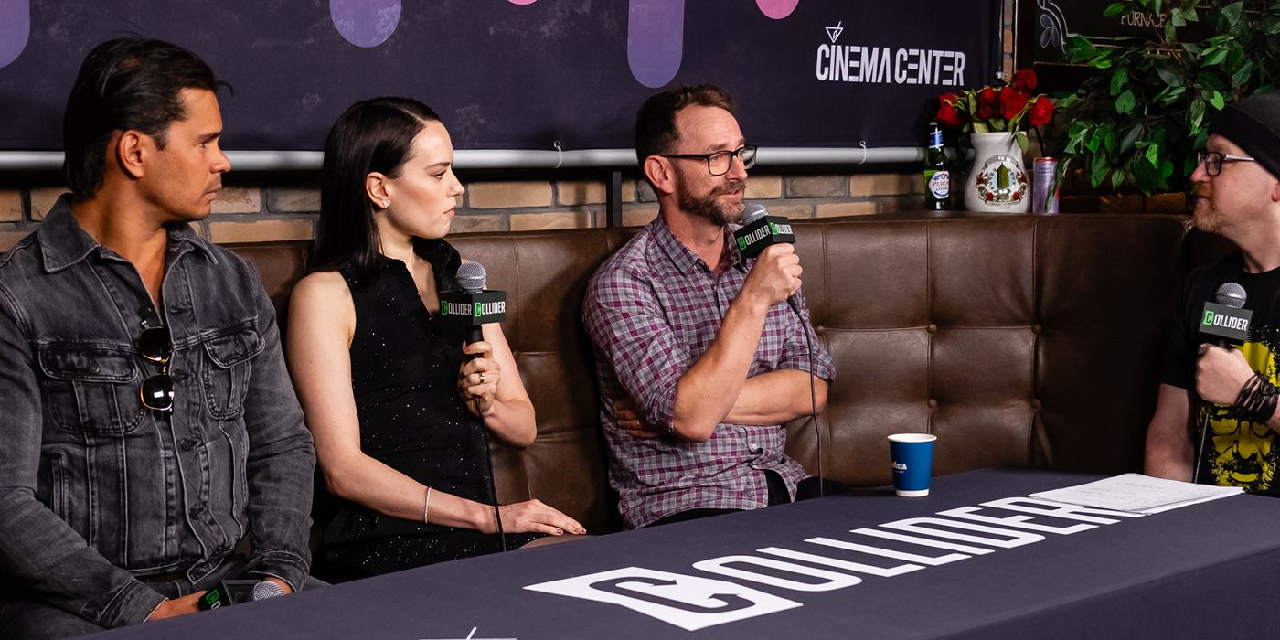Mark Coles Smith, Daisy Ridley and Zak Hilditch at SXSW 2024 for We Bury the Dead