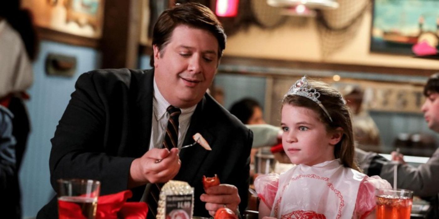 George Sr. and Missy eat a lobster dinner in Young Sheldon