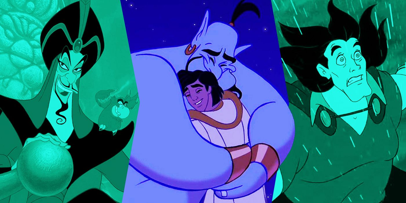 Blended image showing characters from Aladdin and Beauty and the Beast