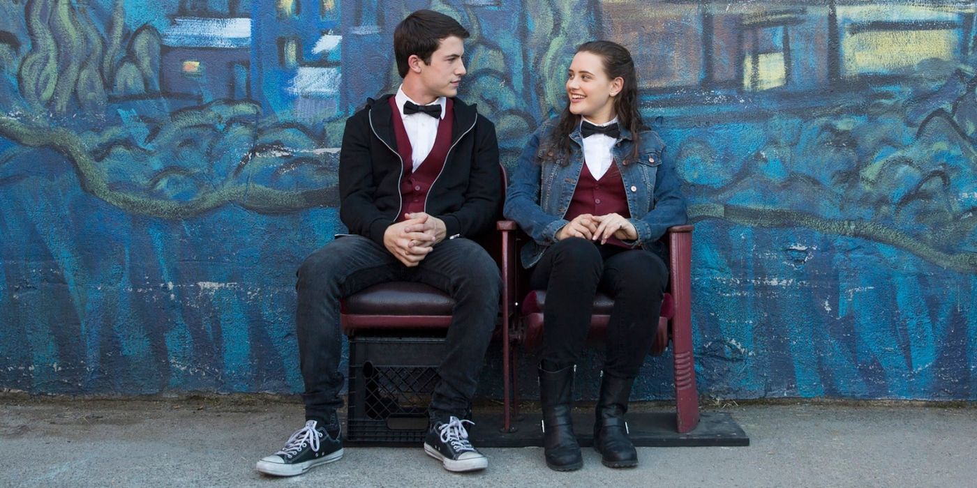 Dylan Minnette as Clay and Katherine Langford as Hannah in 13 Reasons Why