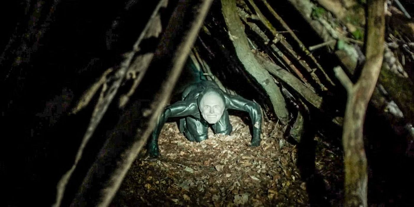 The shapeshifting forest monster wearing Charles Aitken&rsquo;s face in &lsquo;Daddy&rsquo;s Head&rsquo;