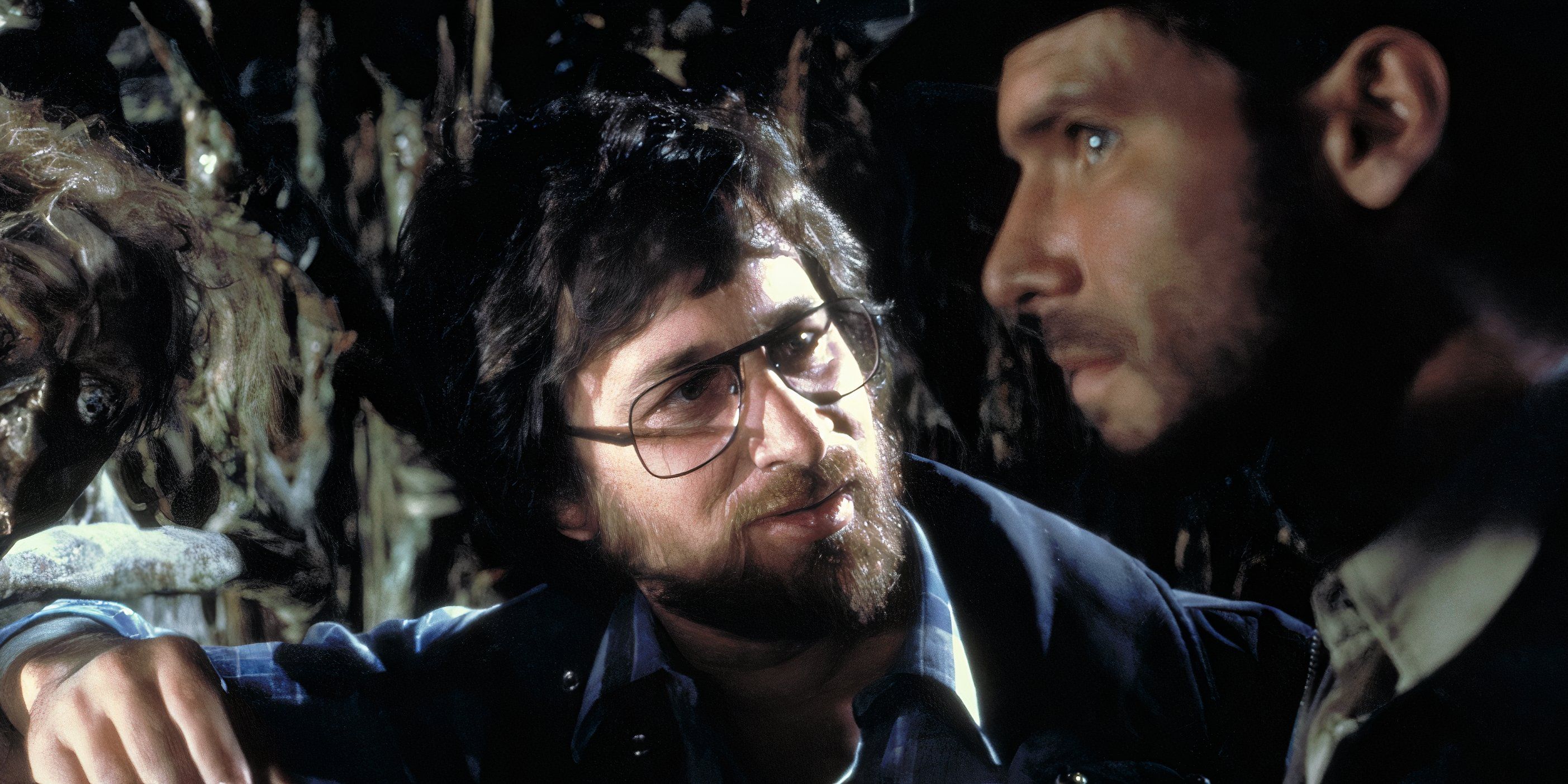Steven Spielberg and Harrison Ford on the set of Raiders of the Lost Ark
