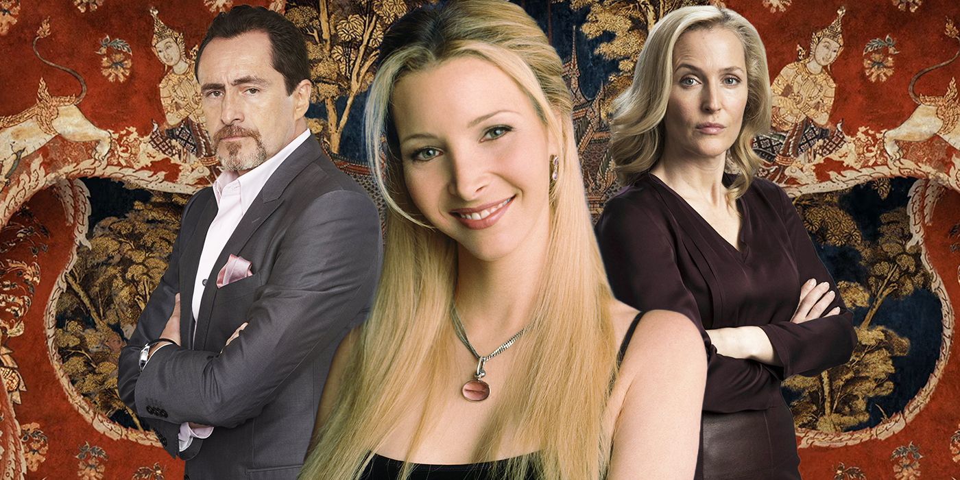 Blended image showing Demián Bichir, Lisa Kudrow, and Gillian Anderson