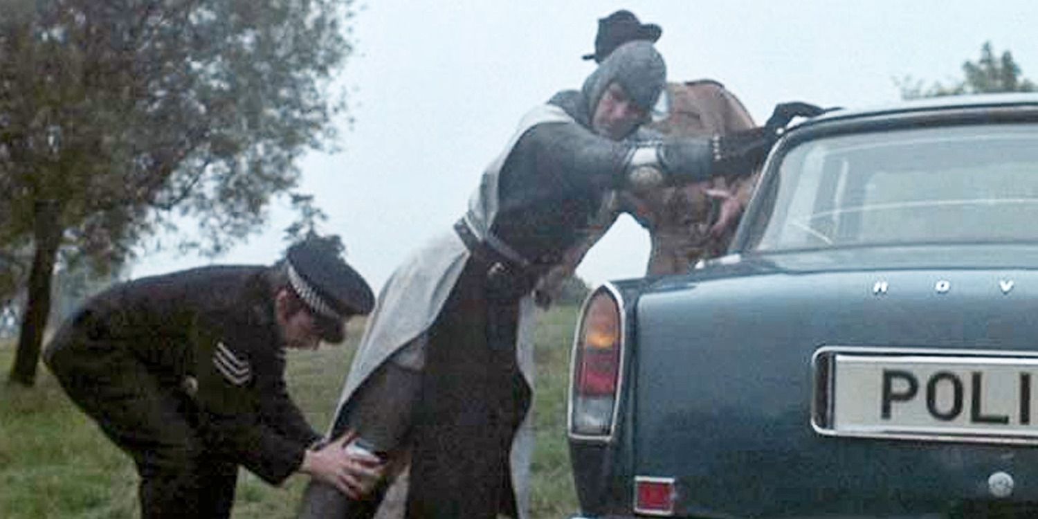 A knight getting arrested in &lsquo;Monty Python and the Holy Grail&rsquo;