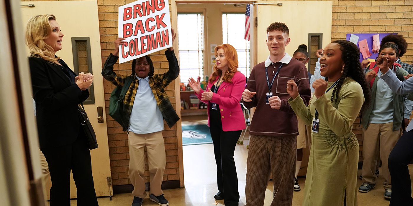 June Diane Raphael, Dax Rey, Lisa Ann Walter, Chris Perfetti, and Quinta Brunson from Abbott Elementary Season 4, Episode 21