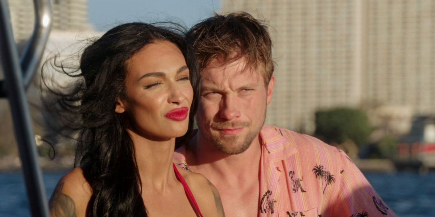 Amani and Matt Jlassi next to each other looking into the sun on the horizon in 90 Day Fiancé.