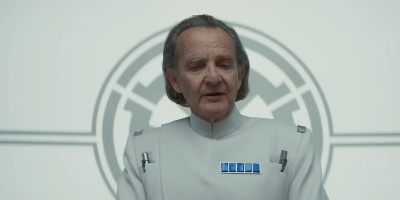 Major Partagaz overseeing an Imperial conference meeting in a shot from 'Andor' season 2.