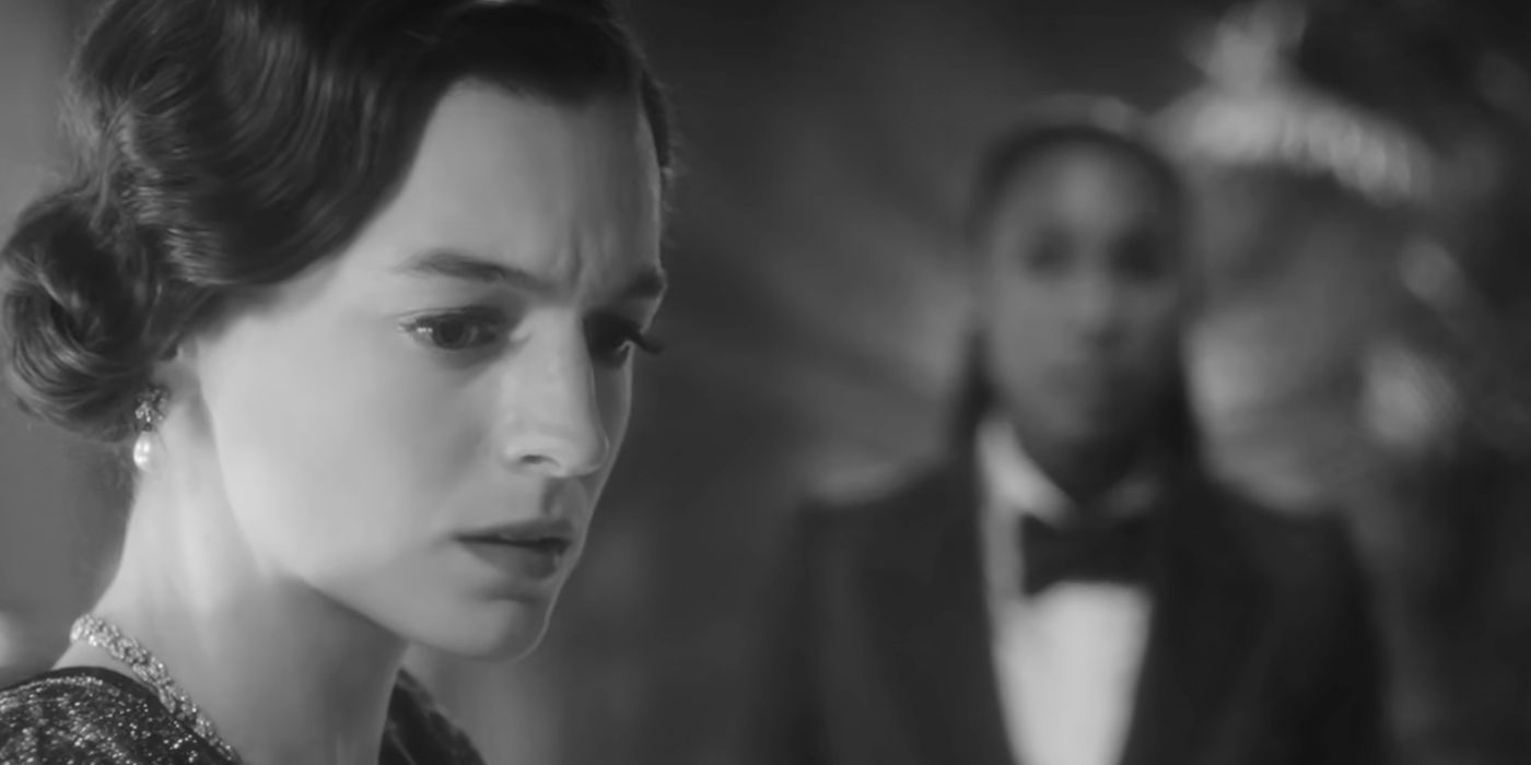 Clara (Emma Corrin) beginning to gain autonomy in &lsquo;Black Mirror&rsquo; Season 7, Episode 3, &ldquo;Hotel Reverie.&quot;