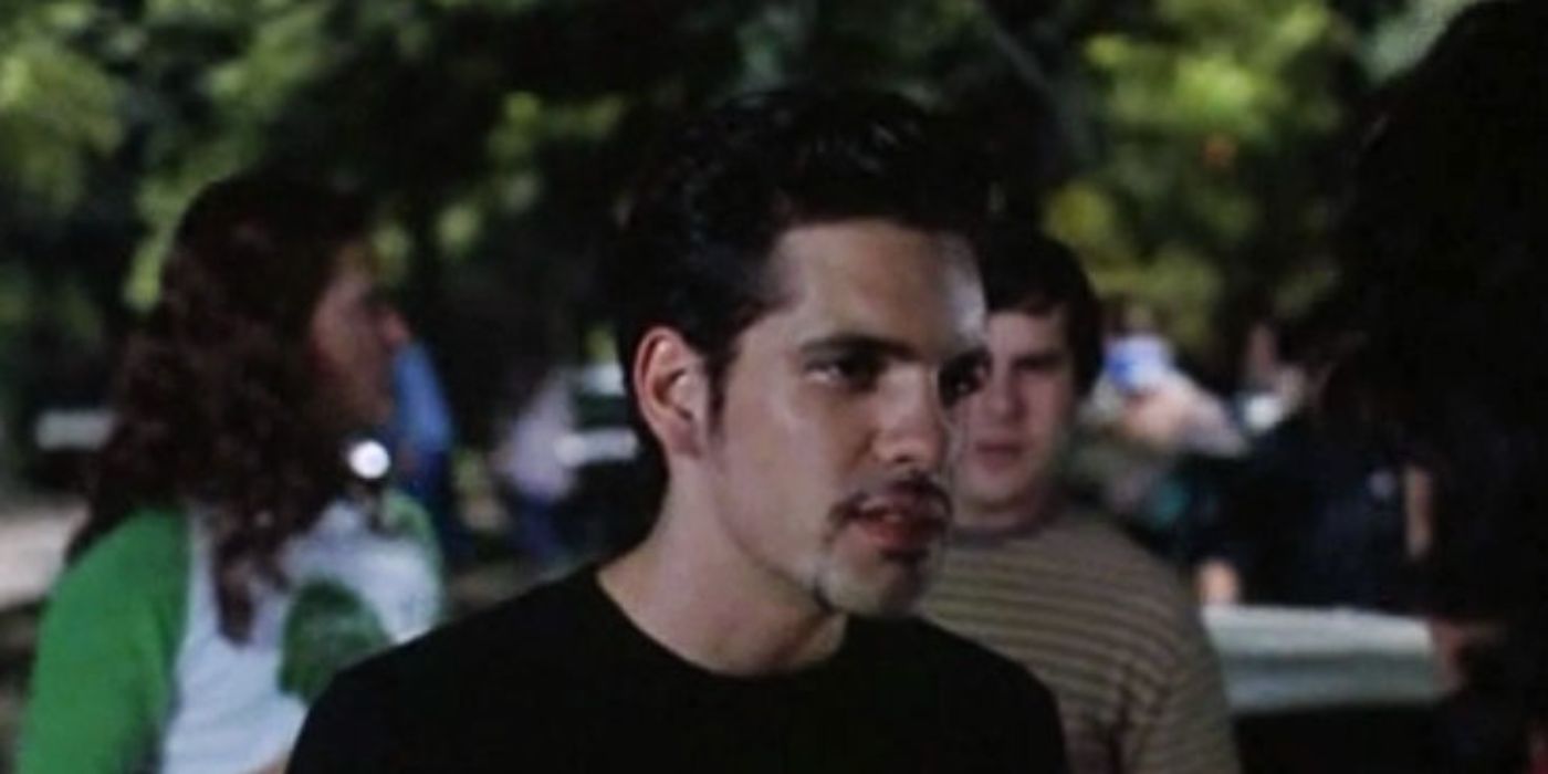 Nicky Katt as Clint approaches someone angrily outside at night in Dazed and Confused.