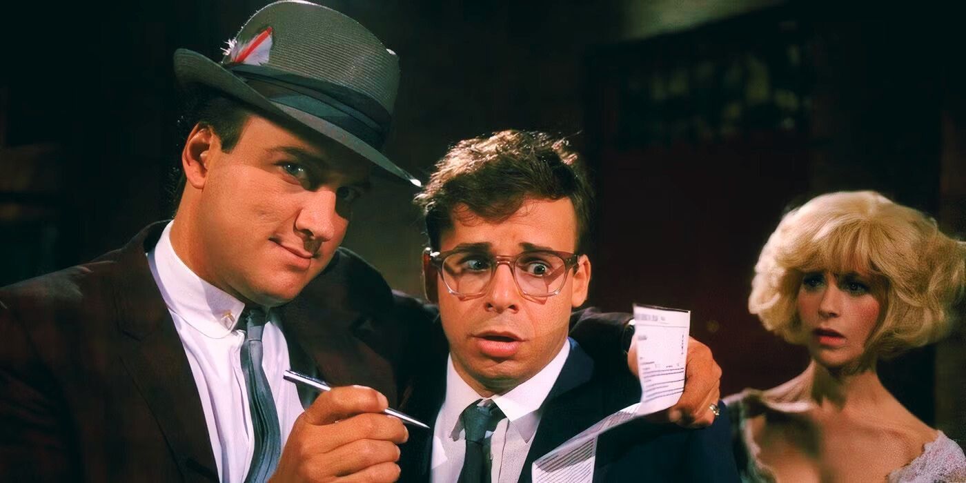 Jim belushi, Rick Moranis, and Ellen Greene in Little Shop of Horrors