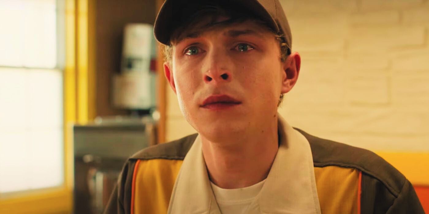 Closeup of a teary-eyed Randy (Johnny Berchtold) in &lsquo;The Passenger&rsquo;