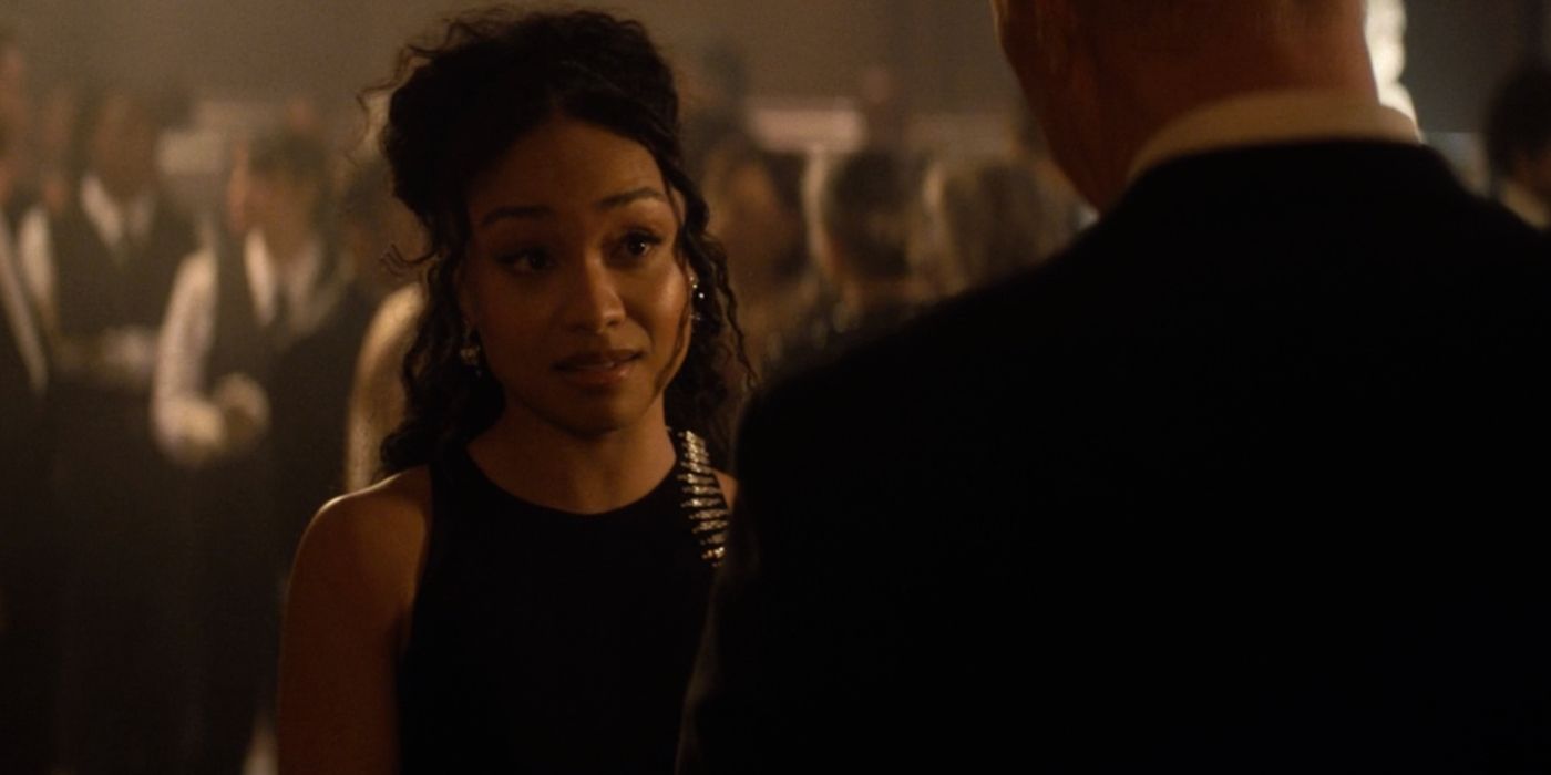 Genneya Walton as BB Urich talks to a man facing away from the camera in Daredevil: Born Again Season 1.