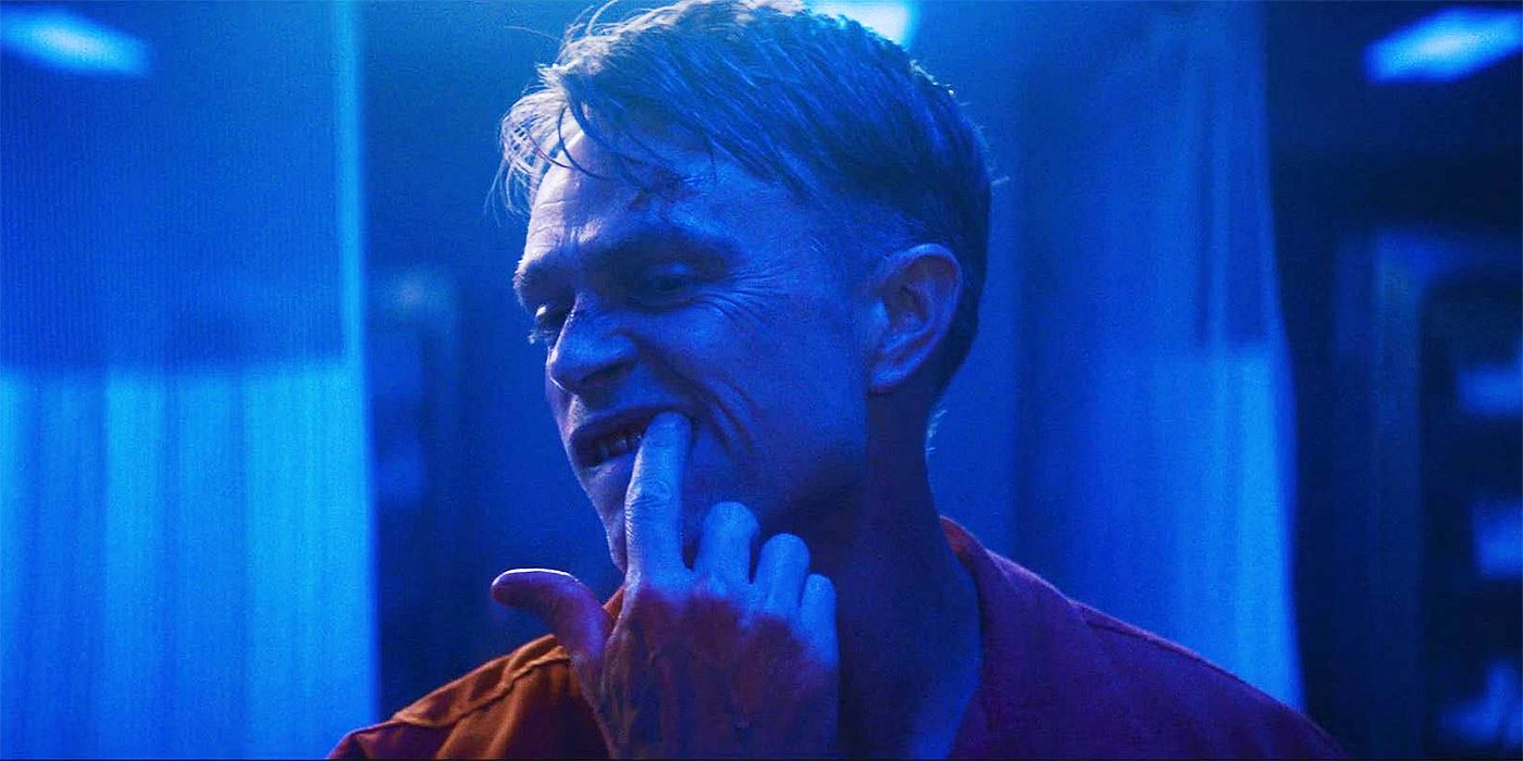 Wilson Bethel as Bullseye playing with his tooth in Daredevil: Born Again